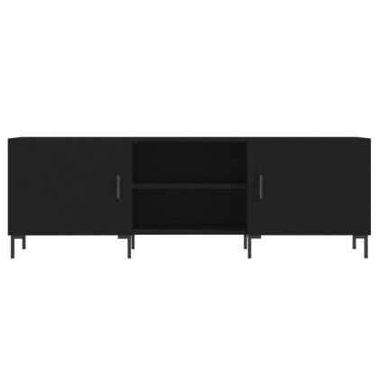ТВ шкаф, черен, 150x30x50 см, инженерно дърво