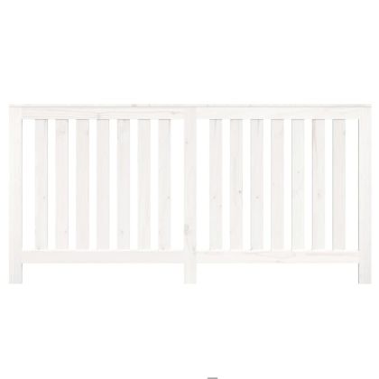 Параван за радиатор бял 169x19x84 см борово дърво масив