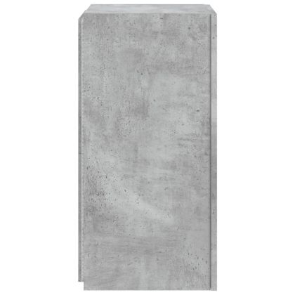 Стенен ТВ шкаф с LED осветление, бетонно сив, 30,5x35x70 см