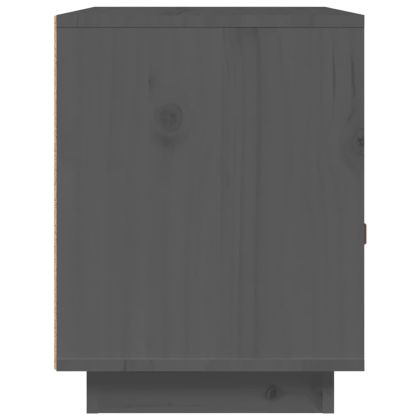 Нощни шкафчета, 2 бр, сиви, 40x34x45 см, борово дърво масив