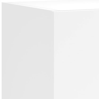 Стенен ТВ шкаф с LED осветление, бял, 80x35x31 см