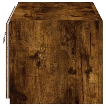 Стенен ТВ шкаф с LED осветление, опушен дъб, 60x35x31 см