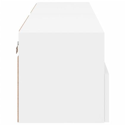 Стенни ТВ шкафове, 2 бр, бели, 60x30x30 см, инженерно дърво