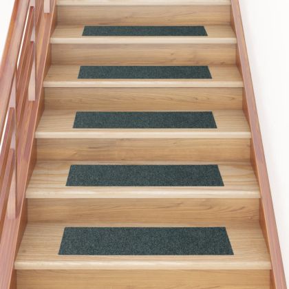 Самозалепващи стелки за стълби, 15 бр, 76x20 см, зелени