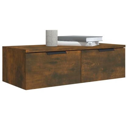 Стенен шкаф, опушен дъб, 68x30x20 см, инженерно дърво