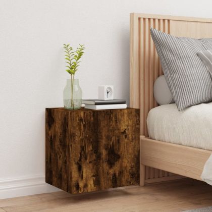 ТB стенен шкаф, опушен дъб, 40,5x30x40 см, инженерно дърво