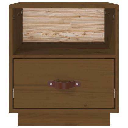 Нощни шкафчета, 2 бр, меденокафяви, 40x34x45 см, бор масив