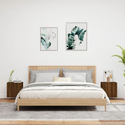 Стенни ТВ шкафове 2 бр кафяв дъб 40,5x30x40 см инженерно дърво