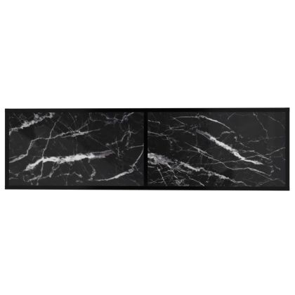 ТВ шкаф, черен мрамор, 140x40x40,5 см, закалено стъкло