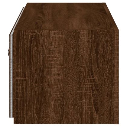 Стенен ТВ шкаф с LED осветление, кафяв дъб, 80x35x31 см