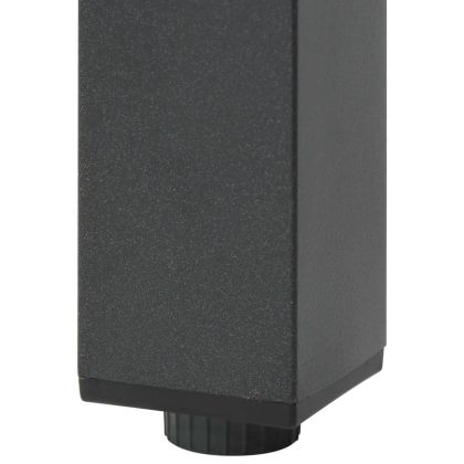 Градинска маса, черна, 80x80x74 см, алуминий и стъкло