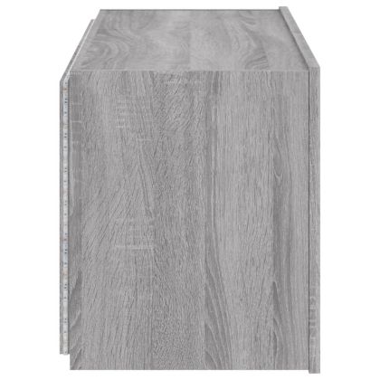 Стенен ТВ шкаф с LED осветление, сив сонома, 80x35x41 см