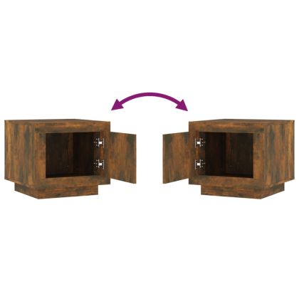 Кафе маса, опушен дъб, 51x50x45 см, инженерно дърво