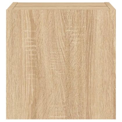 Стенен ТВ шкаф с LED осветление, сонома дъб, 30,5x35x30 см