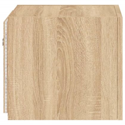 Стенен ТВ шкаф с LED осветление, сонома дъб, 30,5x35x30 см