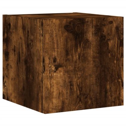 Стенен ТВ шкаф с LED осветление, опушен дъб, 30,5x35x30 см