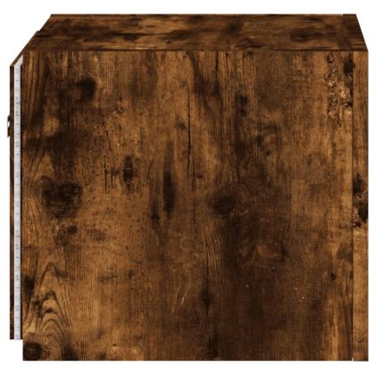 Стенен ТВ шкаф с LED осветление, опушен дъб, 30,5x35x30 см