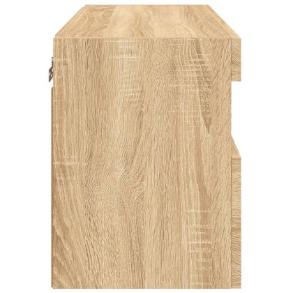 Стенен ТВ шкаф с LED осветление, сонома дъб, 60x30x40 см