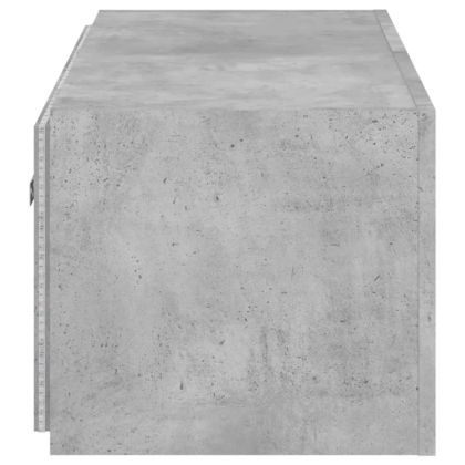 Стенен ТВ шкаф с LED осветление, бетонно сив, 80x35x31 см