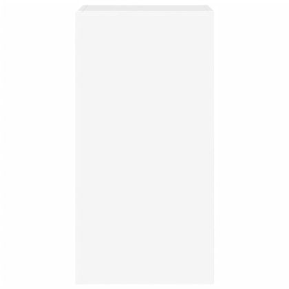 Стенен ТВ шкаф с LED осветление, бял, 40,5x35x80 см