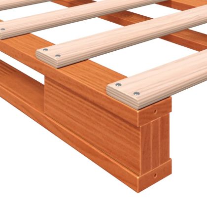 Легло от палети, восъчнокафяв, 180x200 см, борово дърво масив