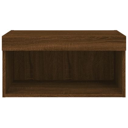 ТВ шкаф с LED осветление, кафяв дъб, 60x30x30 см
