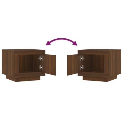 Кафе маса, кафяв дъб, 51x50x45 см, инженерно дърво