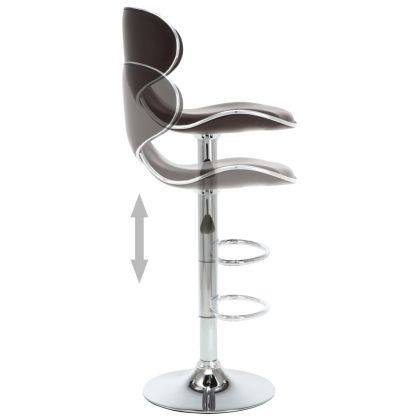 Бар табуретки, 2 бр, кафяви, изкуствена кожа