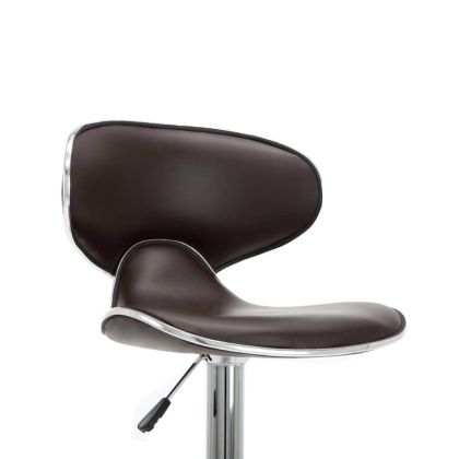 Бар табуретки, 2 бр, кафяви, изкуствена кожа