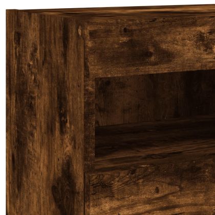 Стенен ТВ шкаф с LED осветление, опушен дъб, 40x30x40 см