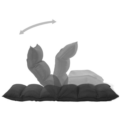 Сгъваем подов стол, черен, текстил