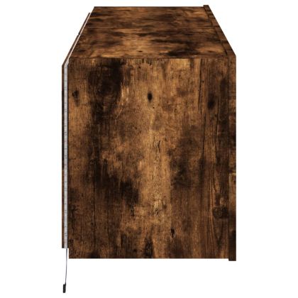 Стенни ТВ шкафове с LED лампи, 2 бр, опушен дъб, 60x35x41 см