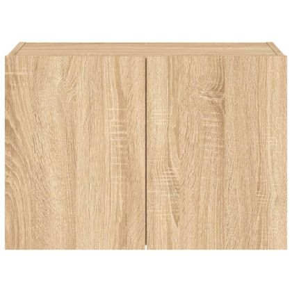 Стенен ТВ шкаф с LED осветление, сонома дъб, 60x35x41 см