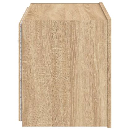 Стенен ТВ шкаф с LED осветление, сонома дъб, 60x35x41 см