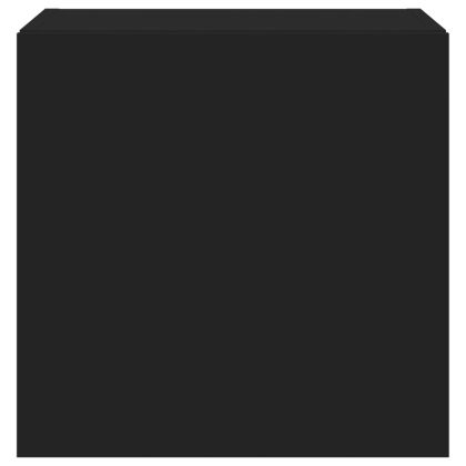 Стенен ТВ шкаф с LED осветление, черен, 40,5x35x40 см