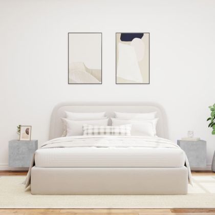 Стенни ТВ шкафове с LED лампи, 2 бр, бетонно сив, 40,5x35x40 см