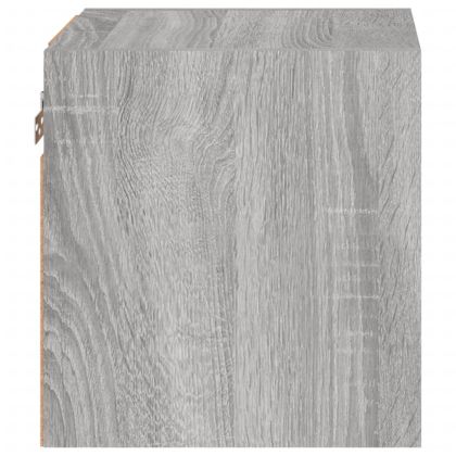 Стенен ТВ шкаф с LED осветление, сив сонома, 30x28,5x30 см