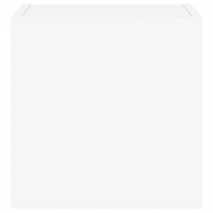 Стенни ТВ шкафове с LED осветление, 2 бр, бели, 30,5x35x30 см