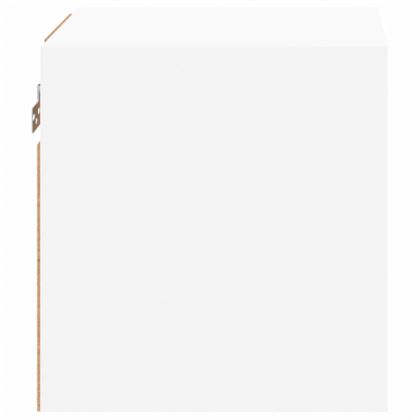 Стенен ТВ шкаф с LED осветление, бял, 30x28,5x30 см