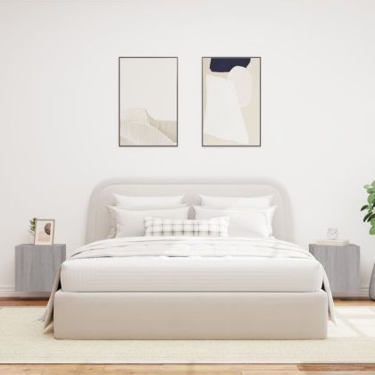 Стенни ТВ шкафове с LED лампи, 2 бр, сив сонома, 40,5x35x40 см