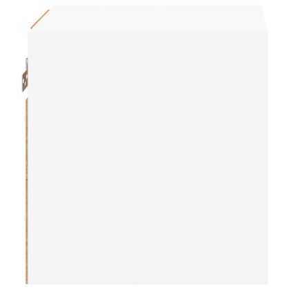 Стенни ТВ шкафове с LED осветление, 2 бр, бели, 30x28,5x30 см