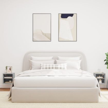 Стенни ТВ шкафове с LED лампи, 2 бр, бетонно сив, 30x28,5x30 см