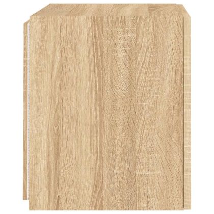 Стенен ТВ шкаф с LED осветление, сонома дъб, 40,5x35x40 см