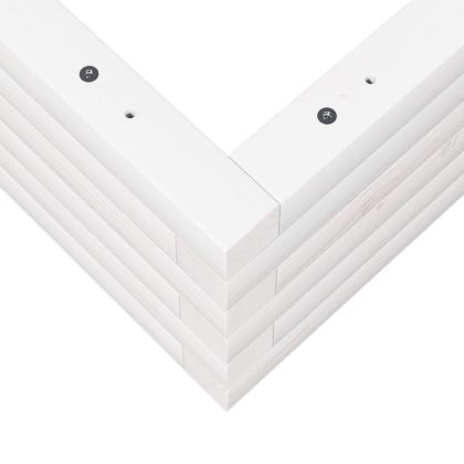 Градинска кашпа, бяла, 50x50x23 см, борово дърво масив