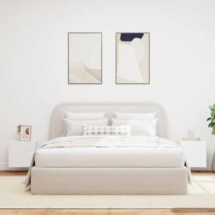 Стенни ТВ шкафове с LED осветление, 2 бр, бели, 40,5x35x40 см