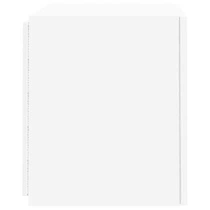 Стенни ТВ шкафове с LED осветление, 2 бр, бели, 40,5x35x40 см