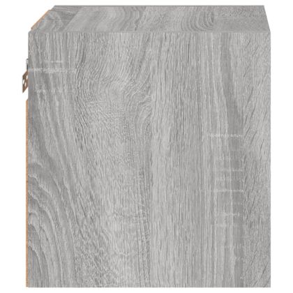 Стенни ТВ шкафове с LED лампи, 2 бр, сив сонома, 30x28,5x30 см