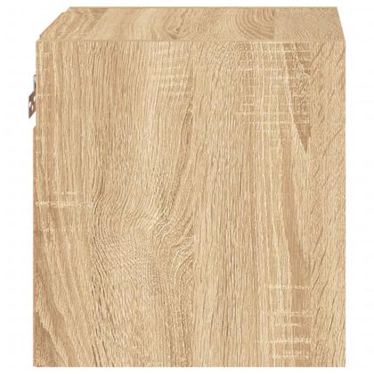 Стенни ТВ шкафове с LED лампи, 2 бр, сонома дъб, 30x28,5x30 см