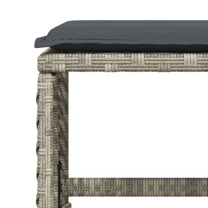 Градински комплект с възглавници 15 части полиратан светлосив