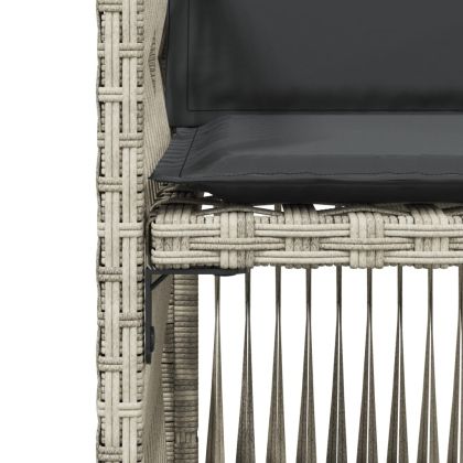 Градински столове с възглавници, 4 бр, светлосиви, полиратан